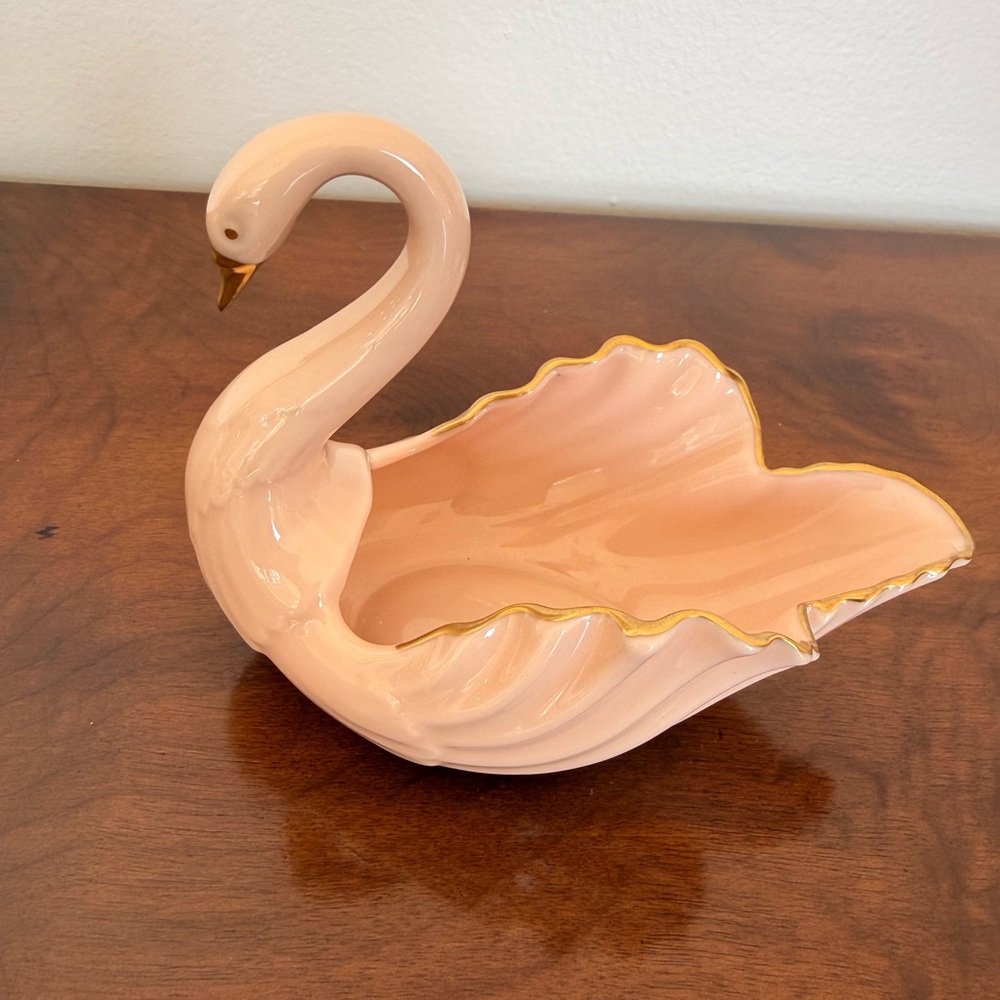 Vintage Lenox Swan Dish Set Blush Pink Gold Trim Trinket Dish Made in USA 🦢 - Picture 2 of 7